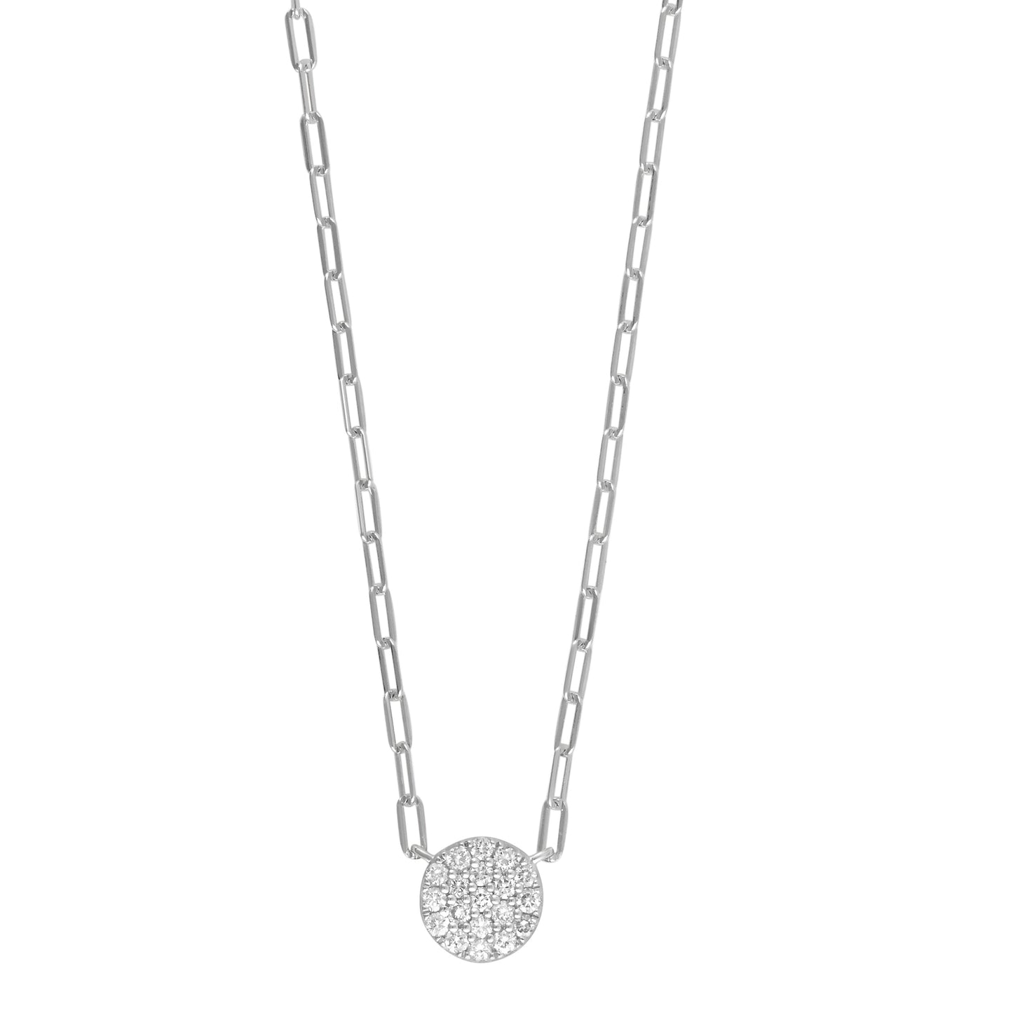 Ashley Stewart 0.33 Carat Lab Grown Sterling Silver Round Cluster Diamond Necklace