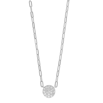 Ashley Stewart 0.33 Carat Lab Grown Sterling Silver Round Cluster Diamond Necklace