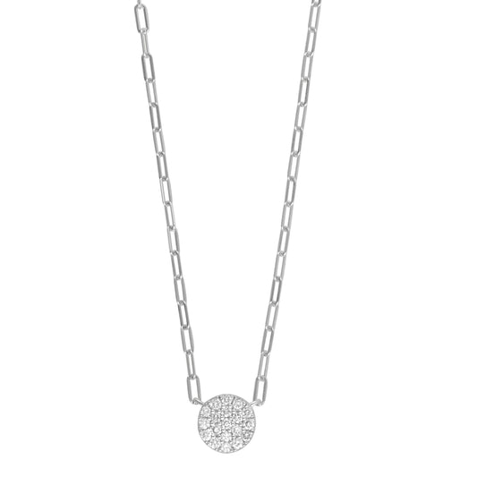 Ashley Stewart 0.33 Carat Lab Grown Sterling Silver Round Cluster Diamond Necklace