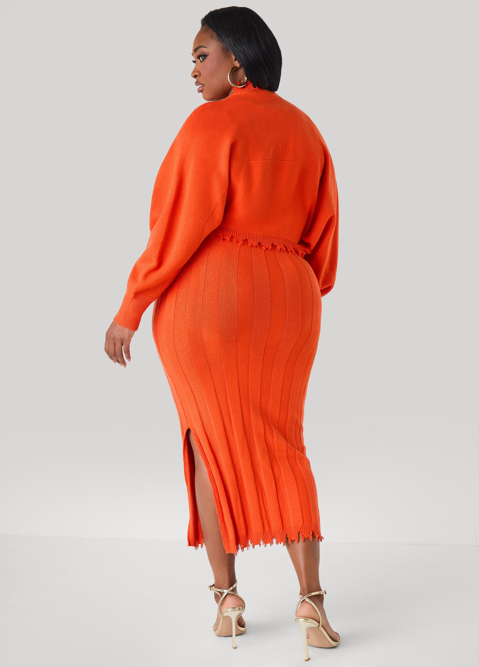 Ashley Stewart Frayed Knitted Bolero Koi