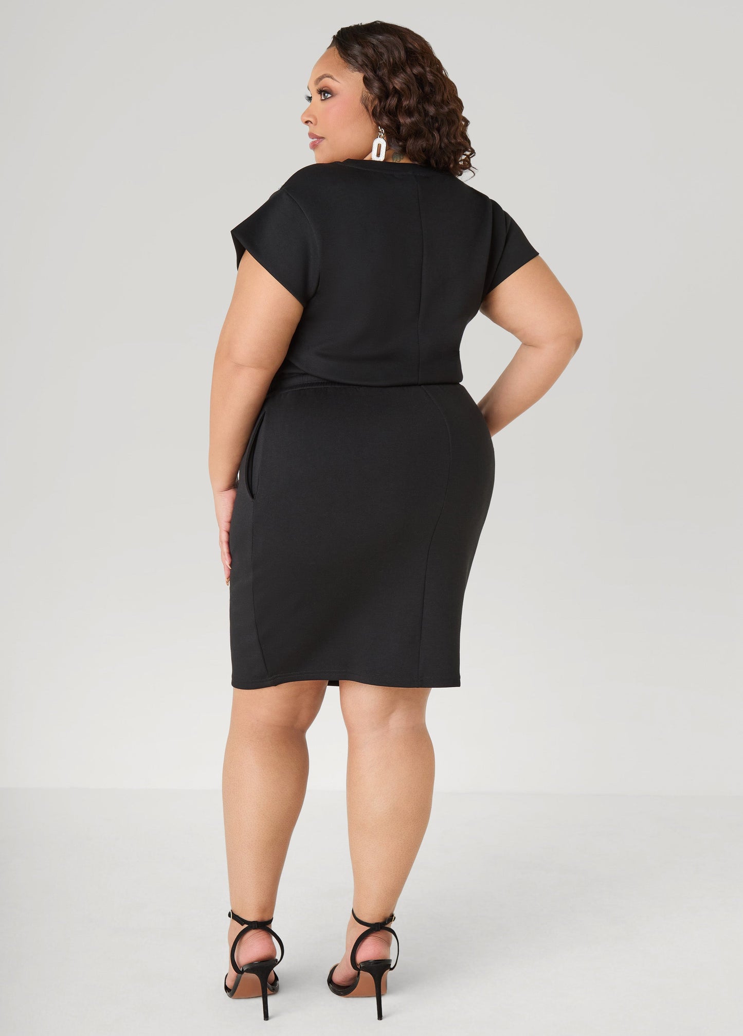 Ashley Stewart Crystal Accented Sneaker Dress Black
