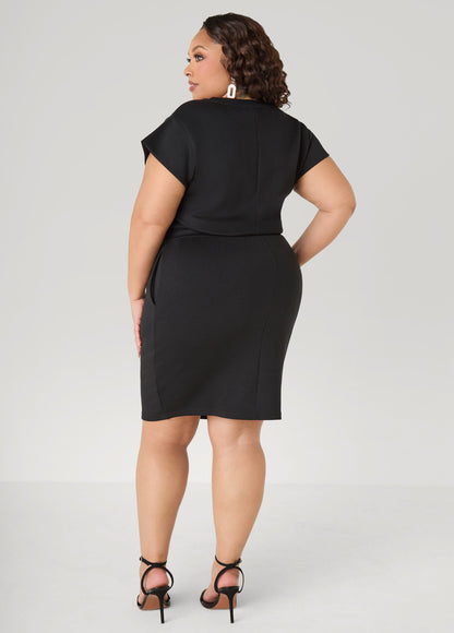 Ashley Stewart Crystal Accented Sneaker Dress Black