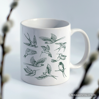 Ashley Stewart Birds In Flight Ceramic Mug White