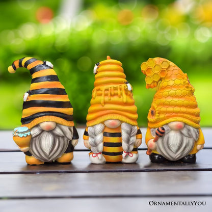Ashley Stewart Set of Three Bee Gnome Figurines Multi