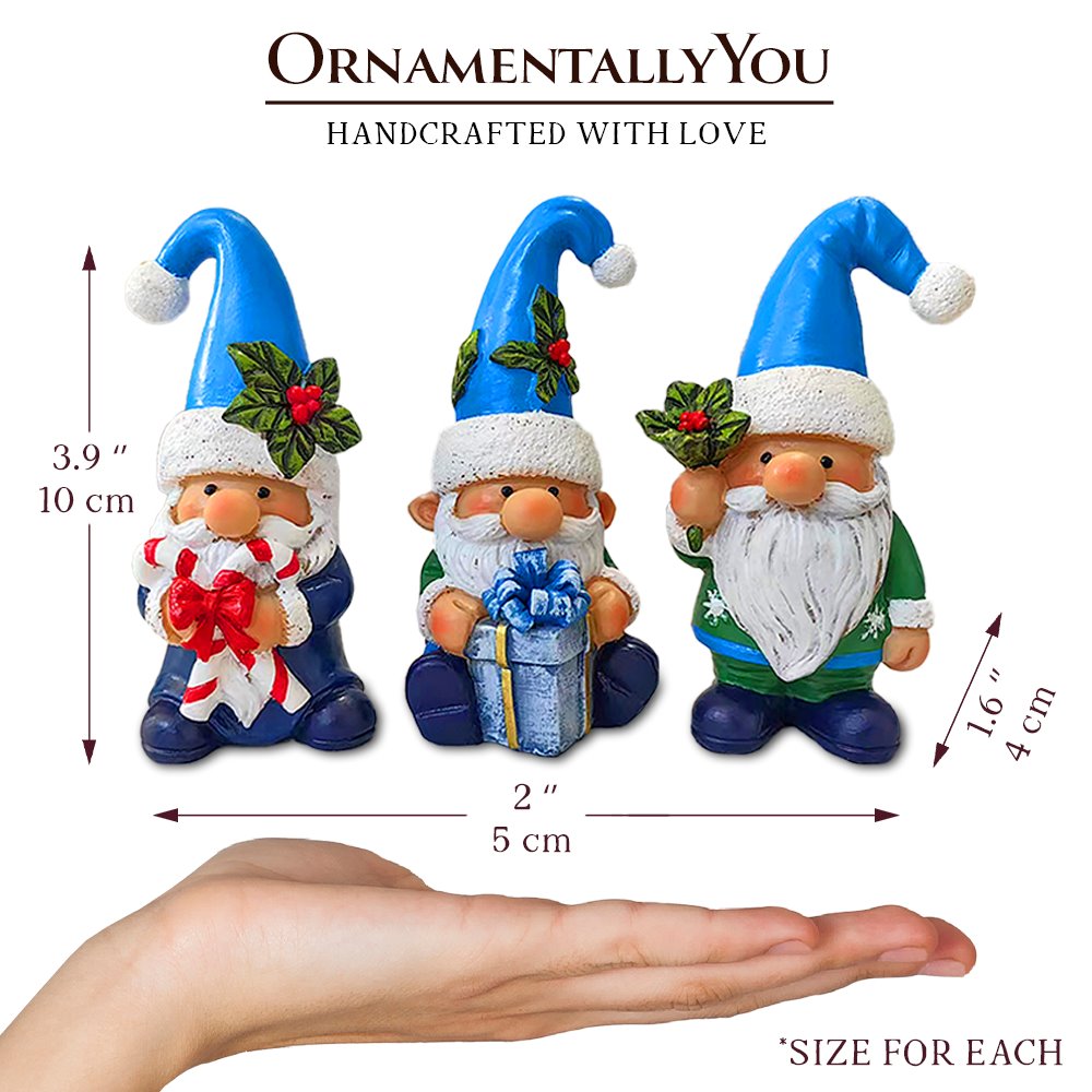 Ashley Stewart Set of Three Christmas Gnome Figurines Multi