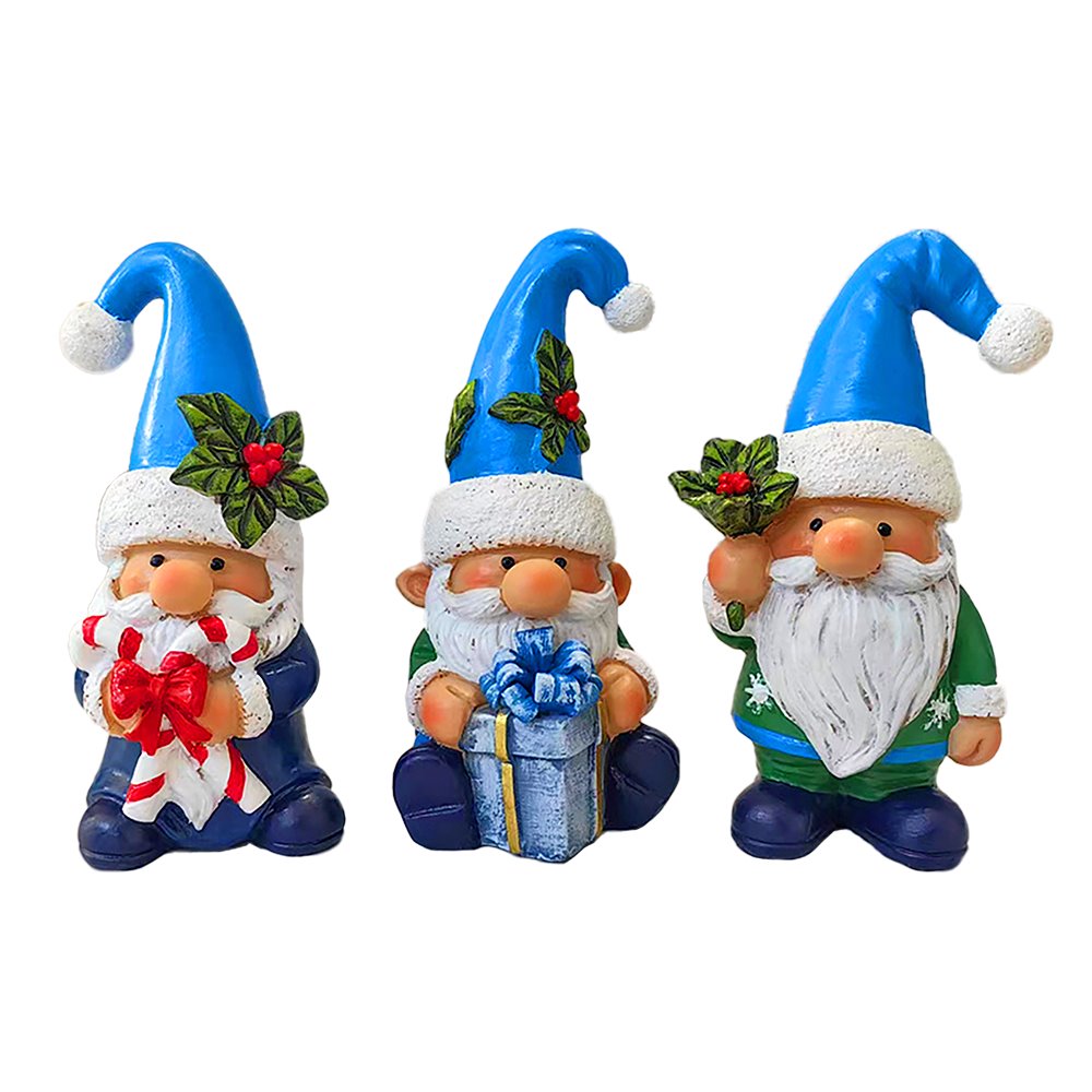 Ashley Stewart Set of Three Christmas Gnome Figurines Multi