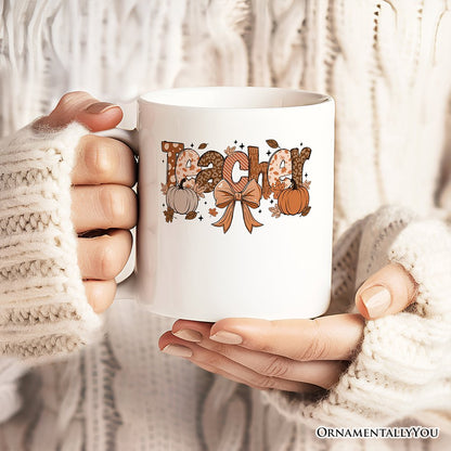 Ashley Stewart Pumpkin Teacher Ceramic Mug White