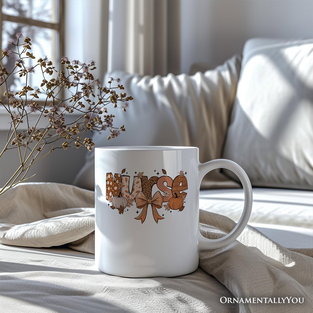 Ashley Stewart Pumpkin Nurse Ceramic Mug White